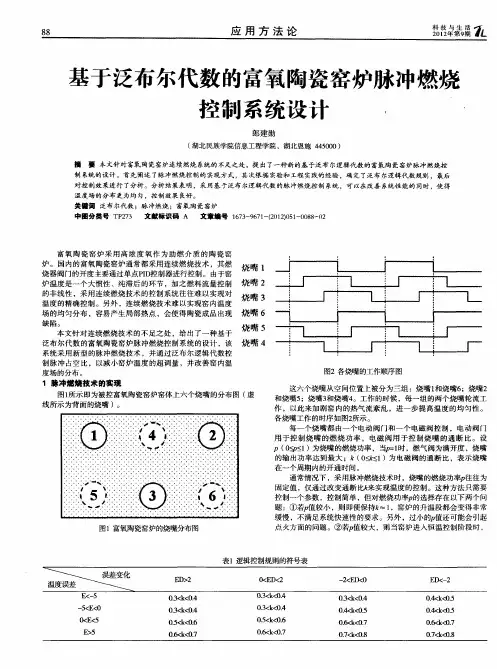 基于泛布尔代数的富氧陶瓷窑炉脉冲燃烧控制系统设计
