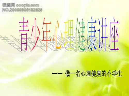 青少年心理健康演讲ppt