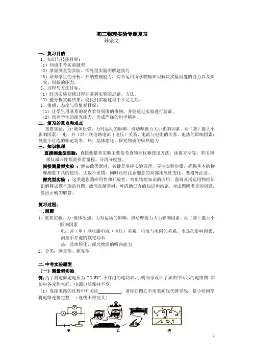 物理实验专题复习教案