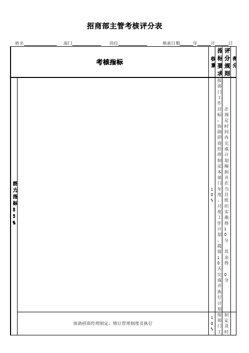 招商部主管绩效考核表 2