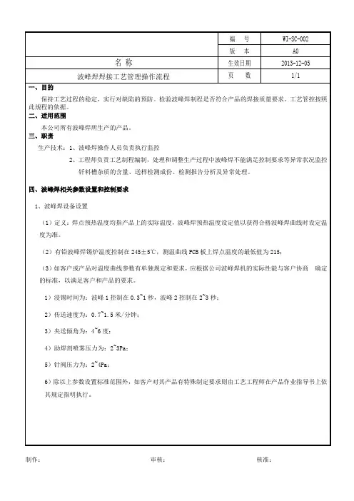 波峰焊焊接工艺流程 2