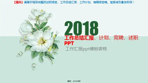 工作汇报ppt模板表格【精品PPT模板】
