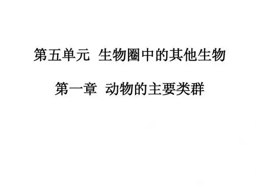 广东省2014中考生物专题复习课件： 第五单元 第一章 动物的主要类群(新人教版)(1)