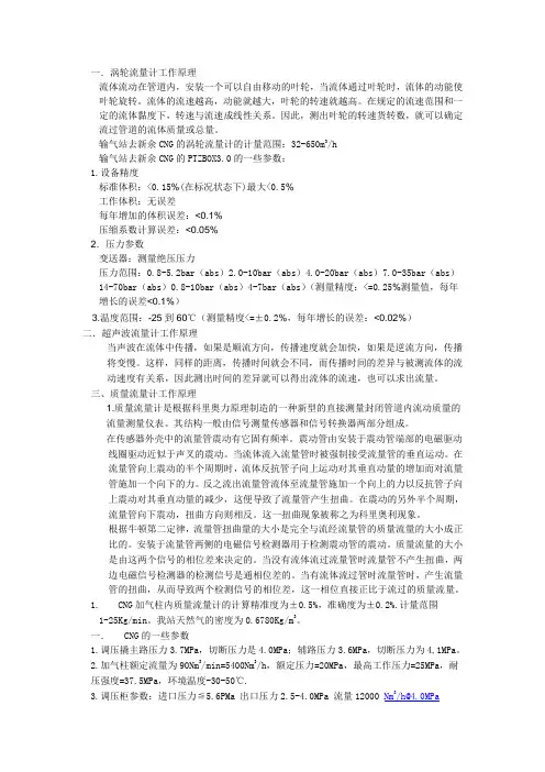 CNG相关参数