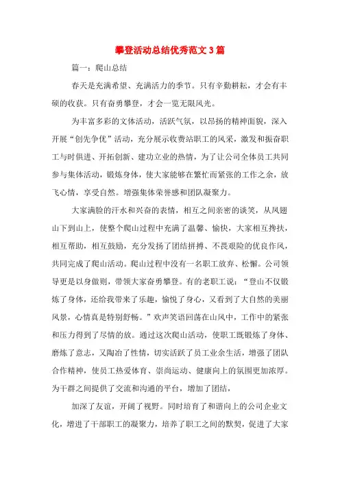 攀登活动总结优秀范文3篇