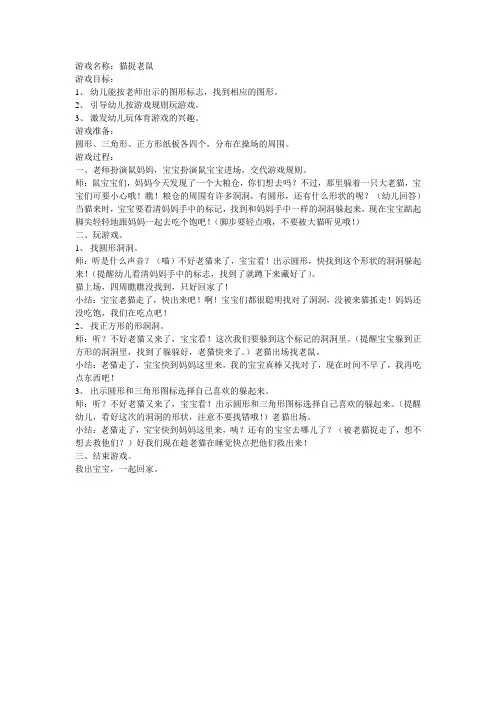 游戏名称.猫捉老鼠