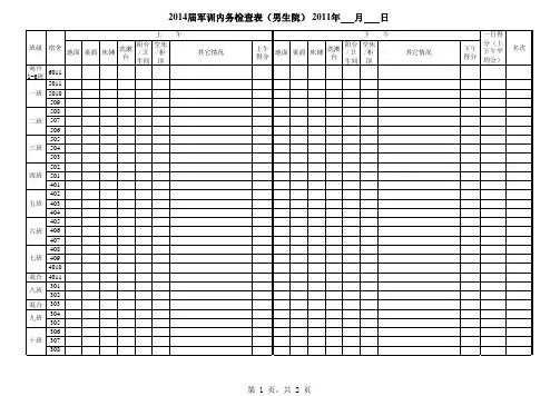 军训内务检查表