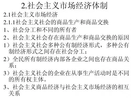 社会主义市场经济体制