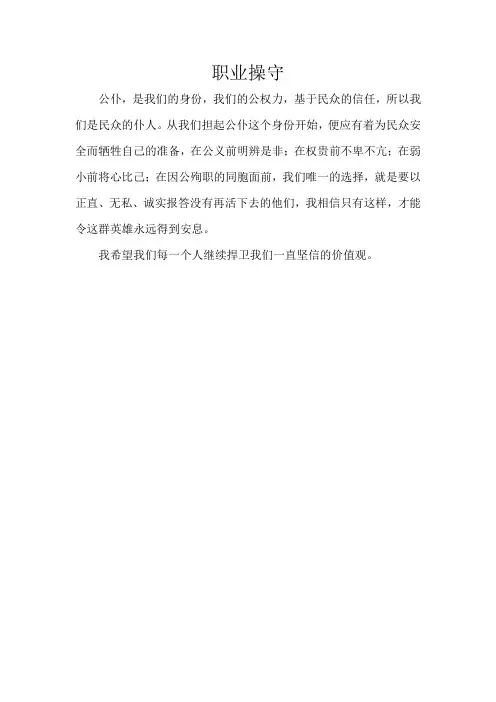 职业操守