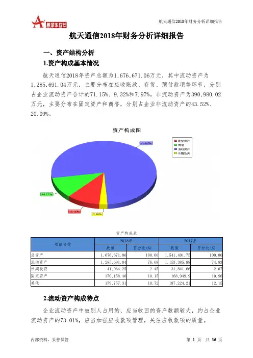航天通信2018年财务分析详细报告-智泽华