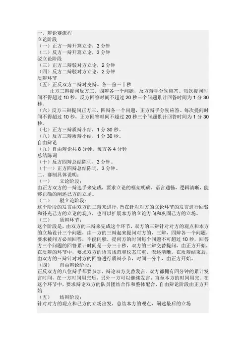 辩论赛 规则