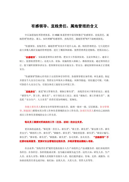 有感领导直线责任属地管理含义