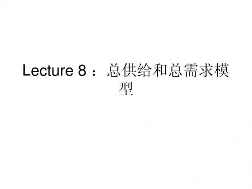 Lecture 8 ：总供给和总需求模型
