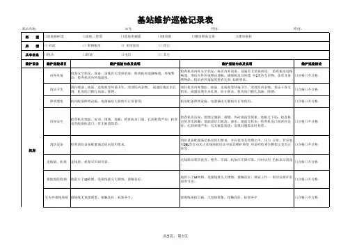 基站维护巡检记录表(精品)