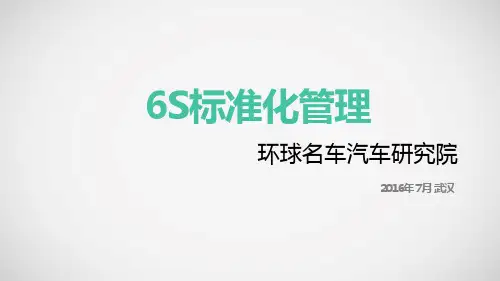 6S标准化管理