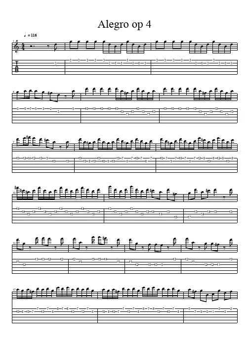 Vivaldi, Antonio - Alegro op 4 经典 吉他谱 五线谱对照六线谱.pdf