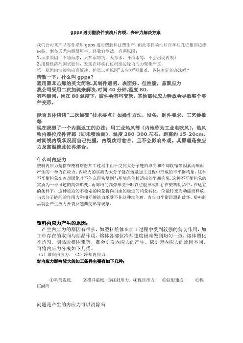 gpps透明塑胶件喷油后内裂