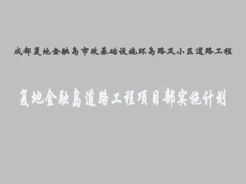 复地金融岛道路工程项目部实施计划