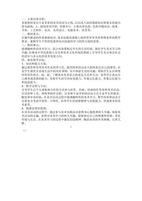 (完整版)七年级下册美术教学工作计划
