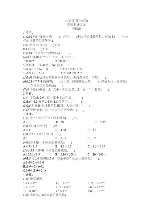 总复习 数与代数