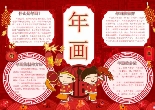 年画新年春节电子小报手抄报