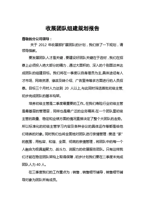 保险公司团队建设规划