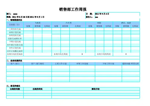 销售部工作周报