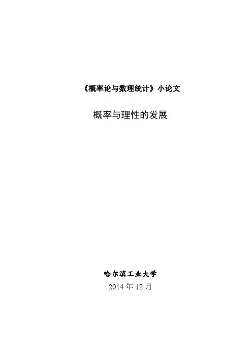概率论课程小论文