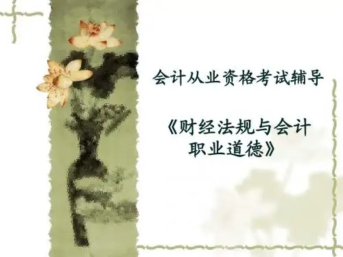 会计从业资格考试：财经法规与会计职业道德PPT