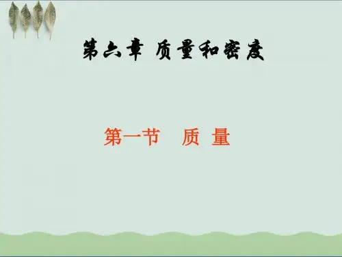 人教版八年级上册 6.1 《质量》