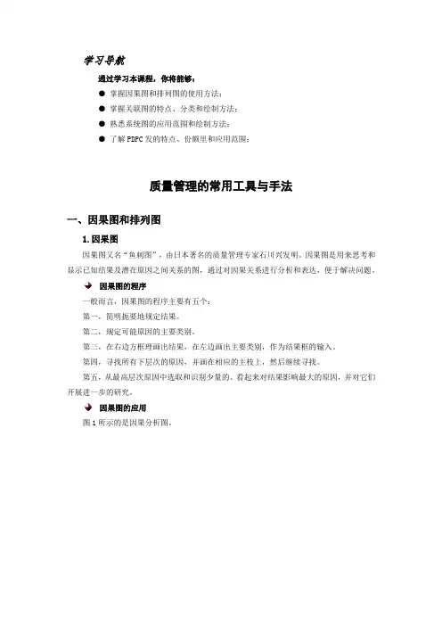 质量管理常用的工具与方法
