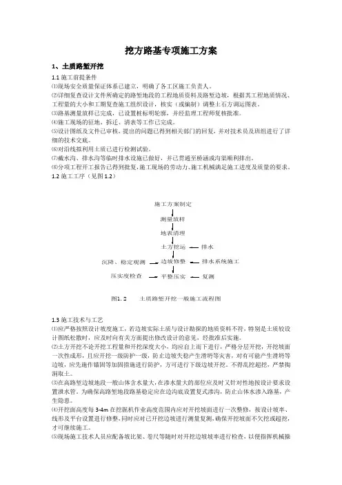 公路工程挖方路基专项施工方案