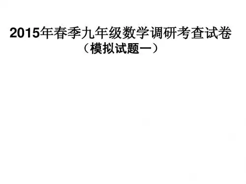 2015年春季九年级数学调研考查试卷