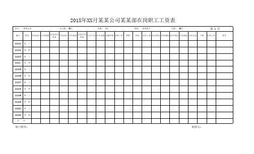 工资表(工资表模板)