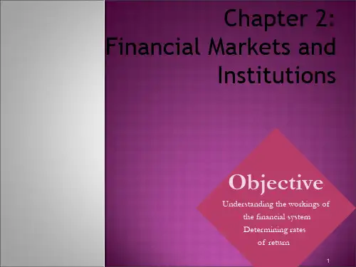 Financial markets and institution