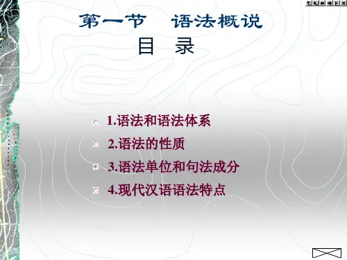 现代汉语 语法概说