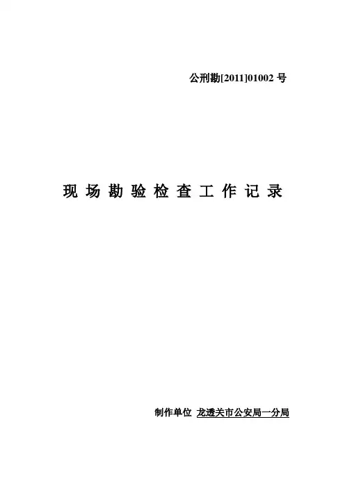 现场勘验检查工作记录