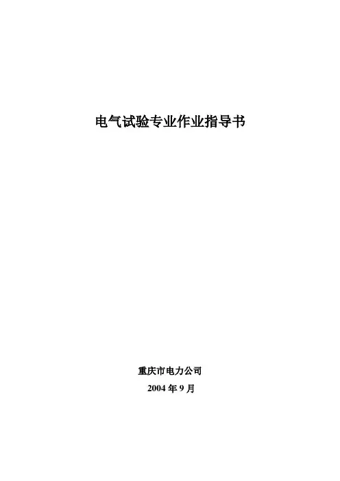 电气试验标准化作业指导书