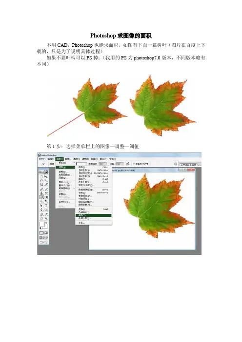 Photoshop求图像的面积