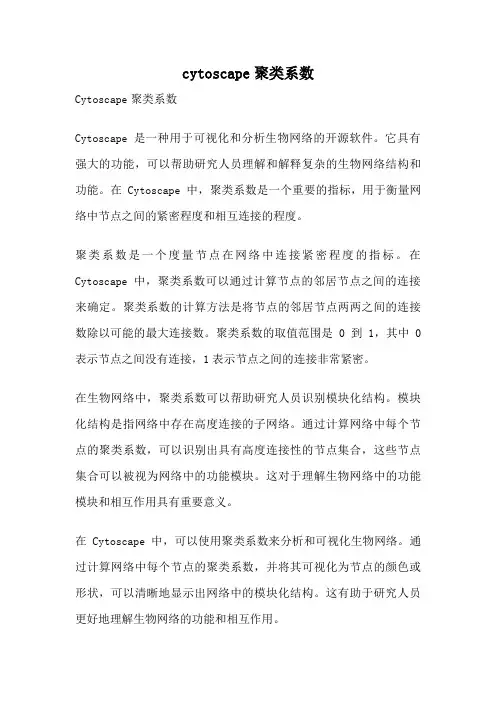 cytoscape聚类系数