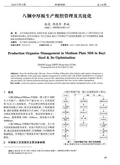 八钢中厚板生产组织管理及其优化