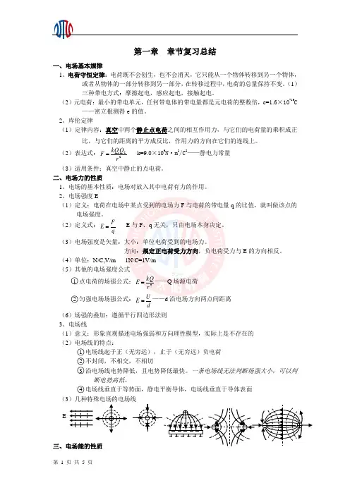 第一章_静电场_章节复习总结1
