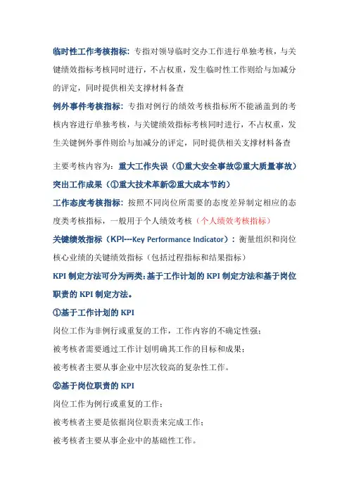 绩效考核指标的制订