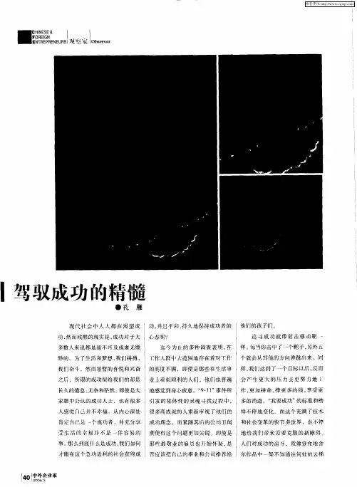 驾驭成功的精髓