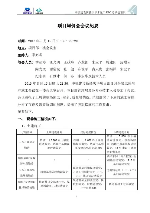 项目周例会 会议纪要14