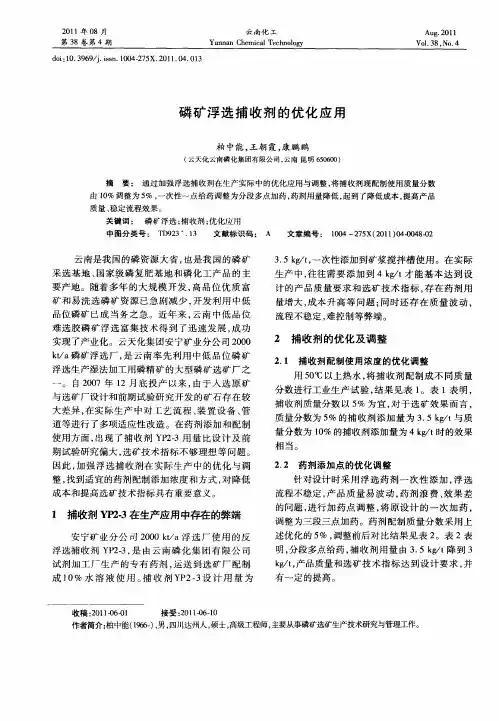 磷矿浮选捕收剂的优化应用