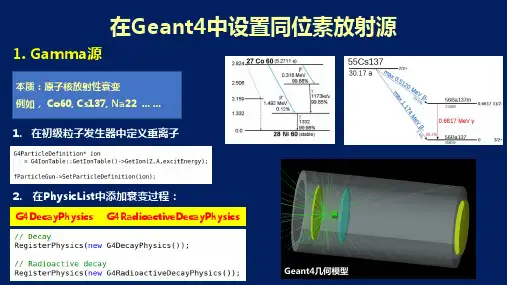 Geant4中设置同位素放射源以及自定义放射源