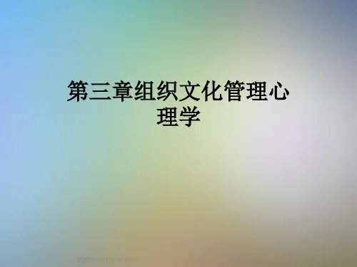 第三章组织文化管理心理学