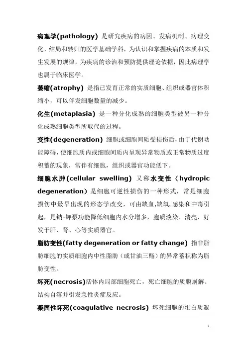 病理学名词解释 2