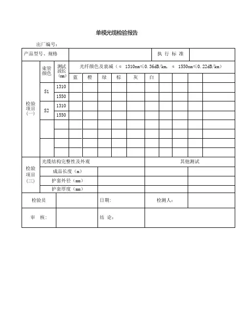光缆检验报告模板